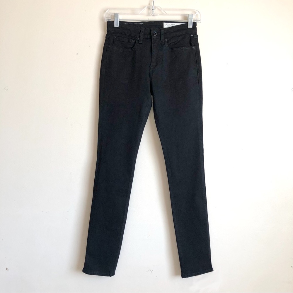 Rag & Bone Cate Black Denim Mid-Rise Skinny Jeans